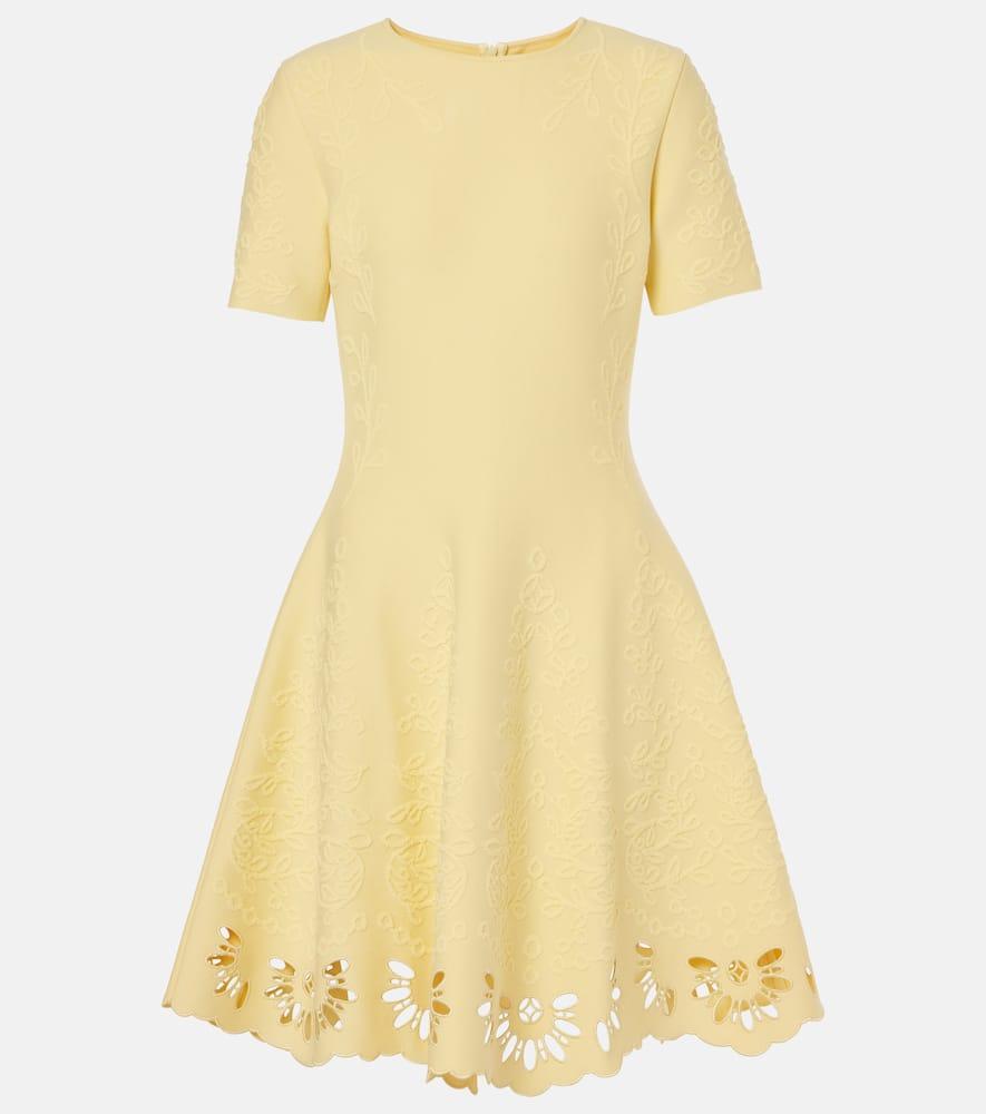 oscar de la renta eyelet jacquard minidress