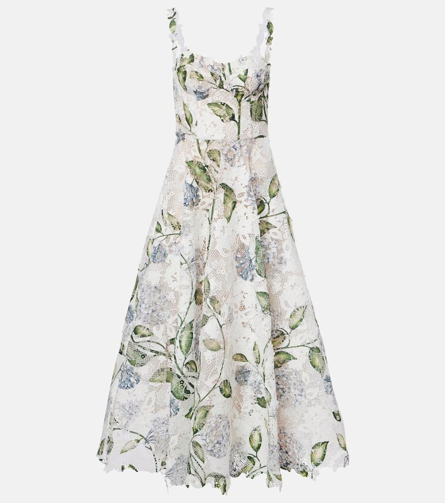 oscar de la renta floral bustier gown