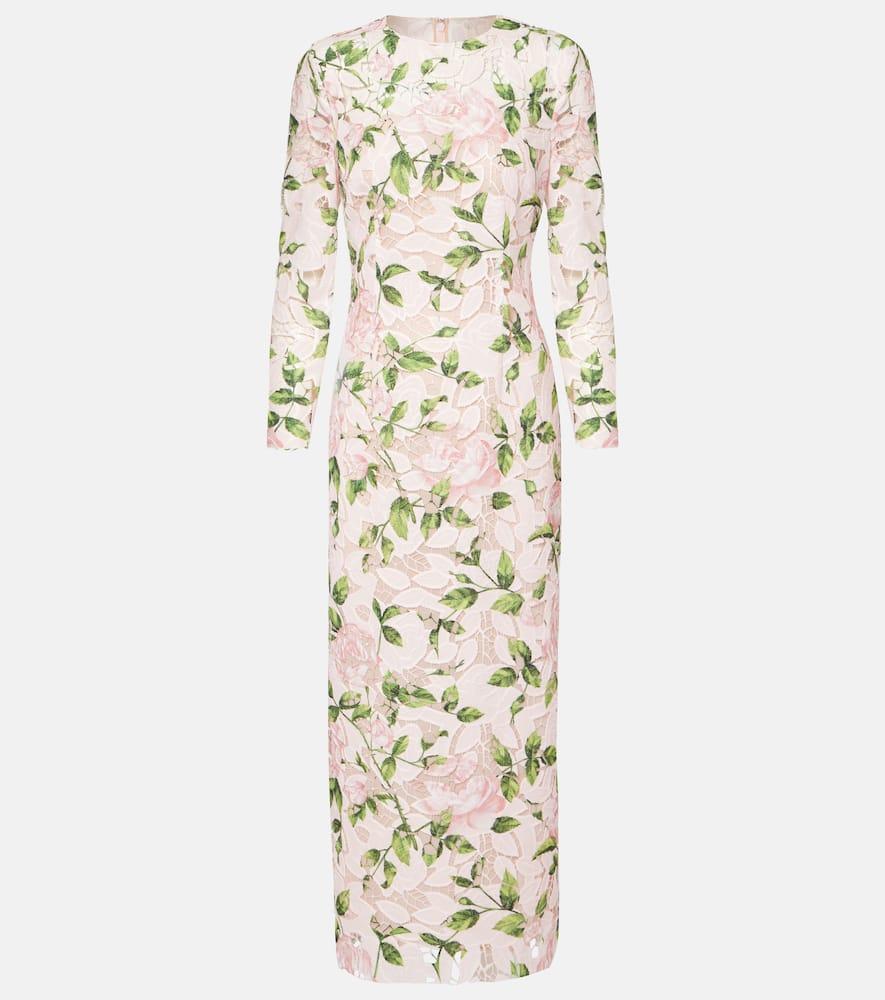 oscar de la renta floral guipure lace maxi dress
