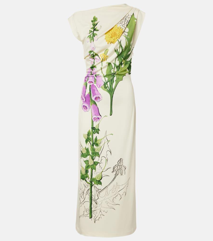 oscar de la renta floral jersey maxi dress