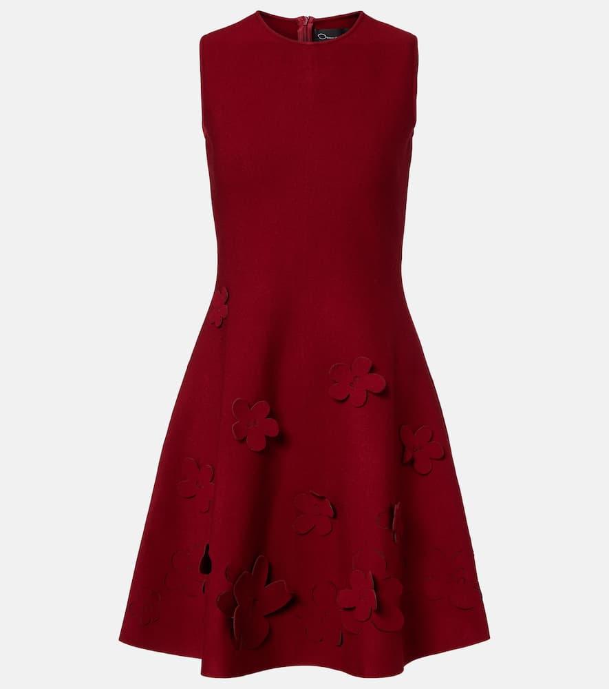 oscar de la renta floral knitted minidress