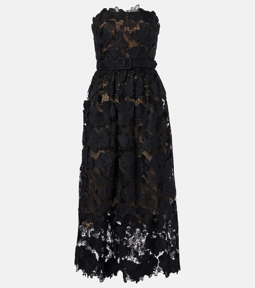oscar de la renta floral lace bustier gown