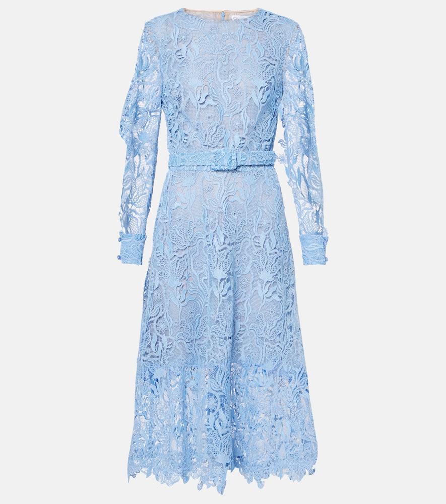 oscar de la renta floral lace cocktail dress