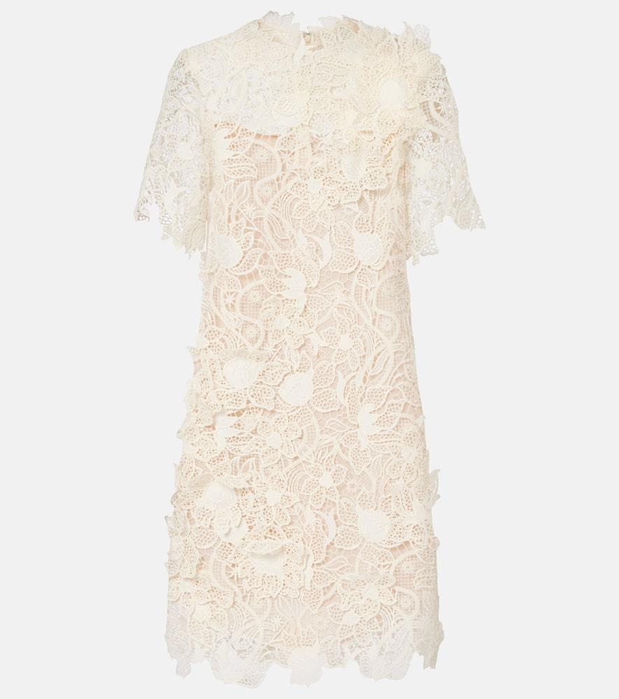 oscar de la renta floral lace minidress