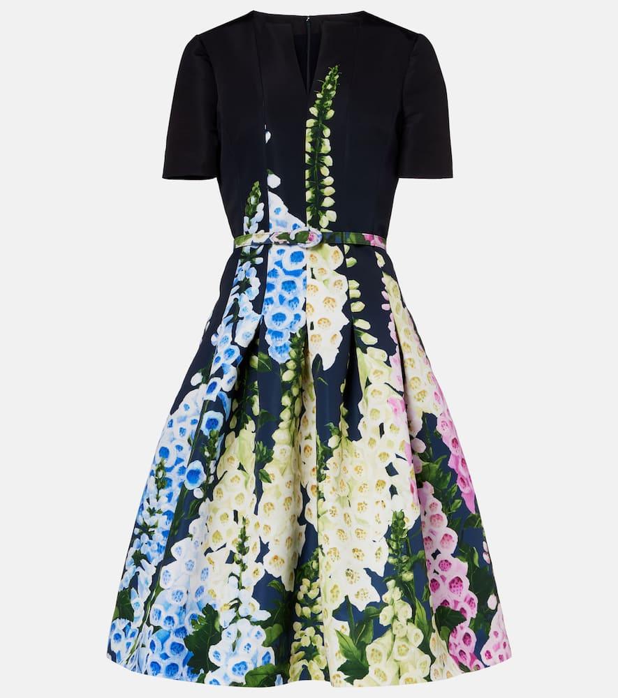 oscar de la renta floral midi dress