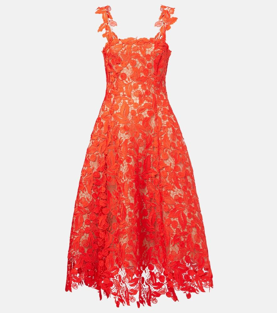 oscar de la renta guipure lace cocktail dress