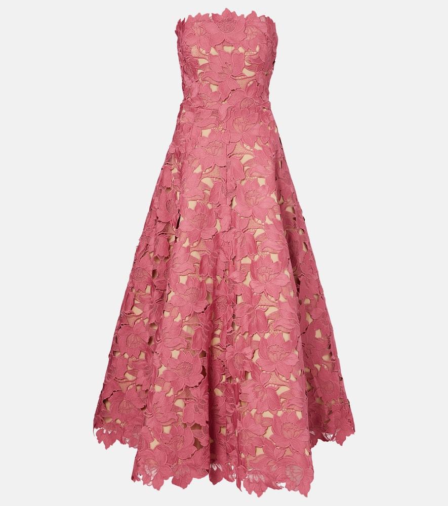 oscar de la renta guipure lace gown