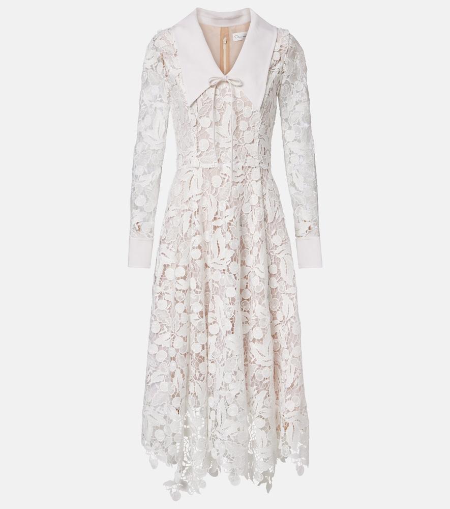 oscar de la renta guipure lace midi dress