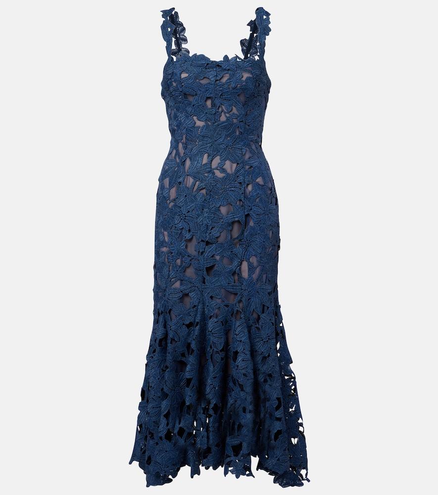 oscar de la renta guipure lace midi dress