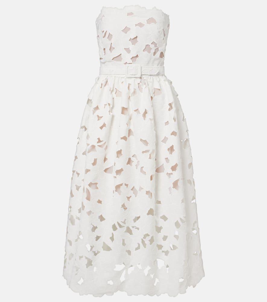 oscar de la renta lace bustier dress
