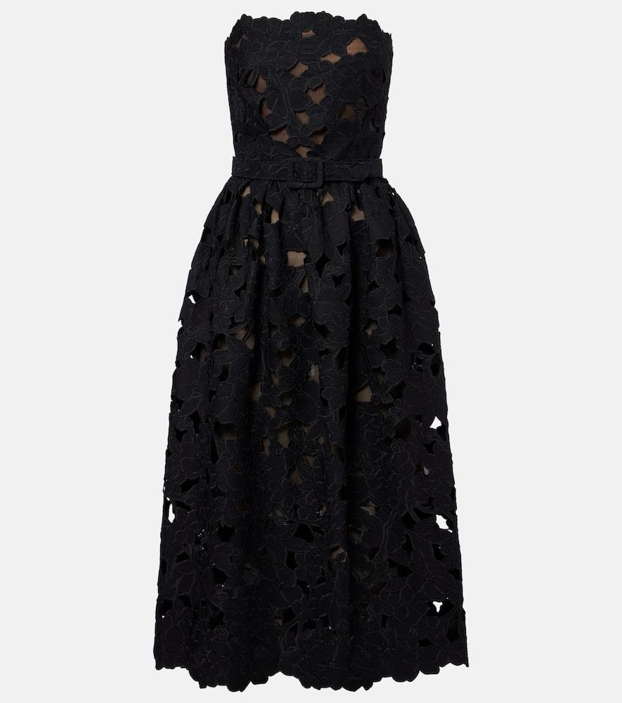 oscar de la renta lace bustier dress