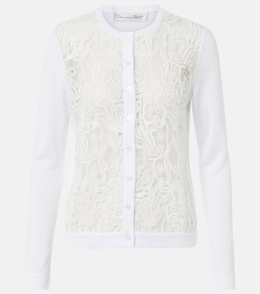 oscar de la renta lace cardigan