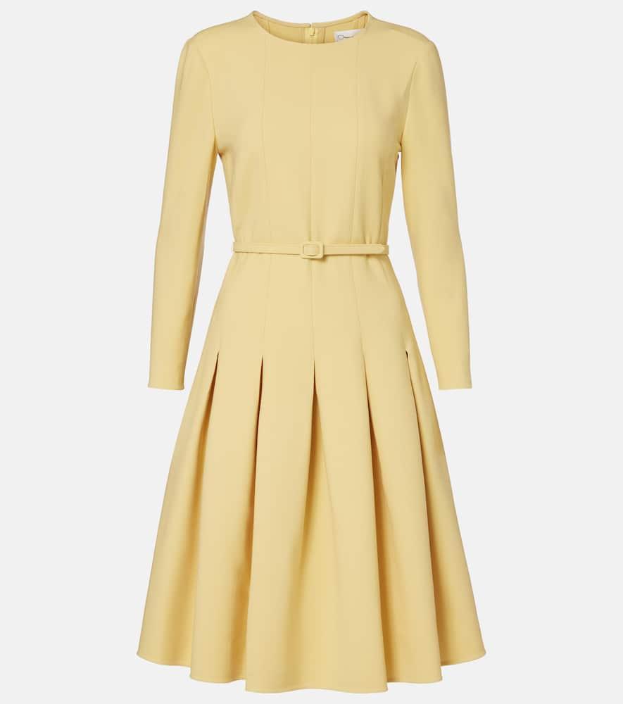 oscar de la renta pleated crêpe midi dress