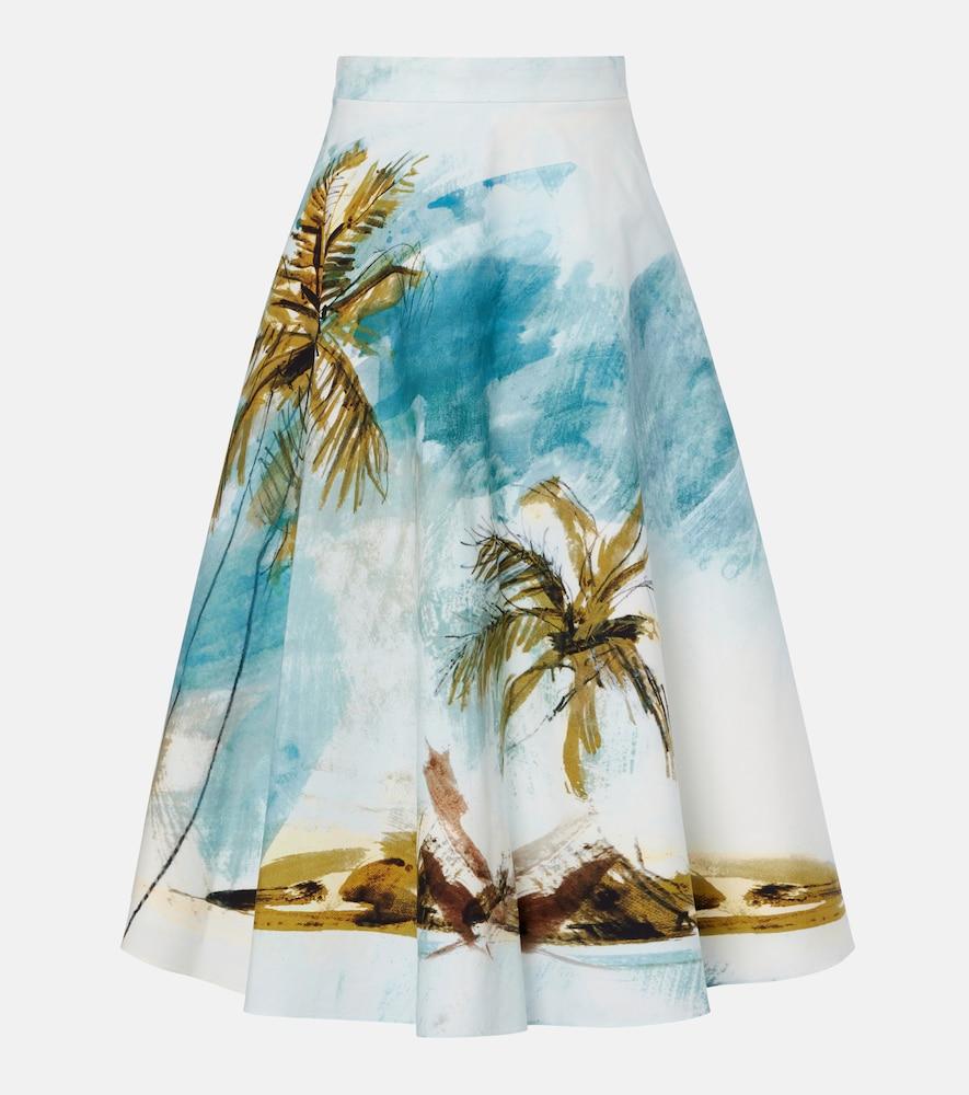 oscar de la renta printed cotton