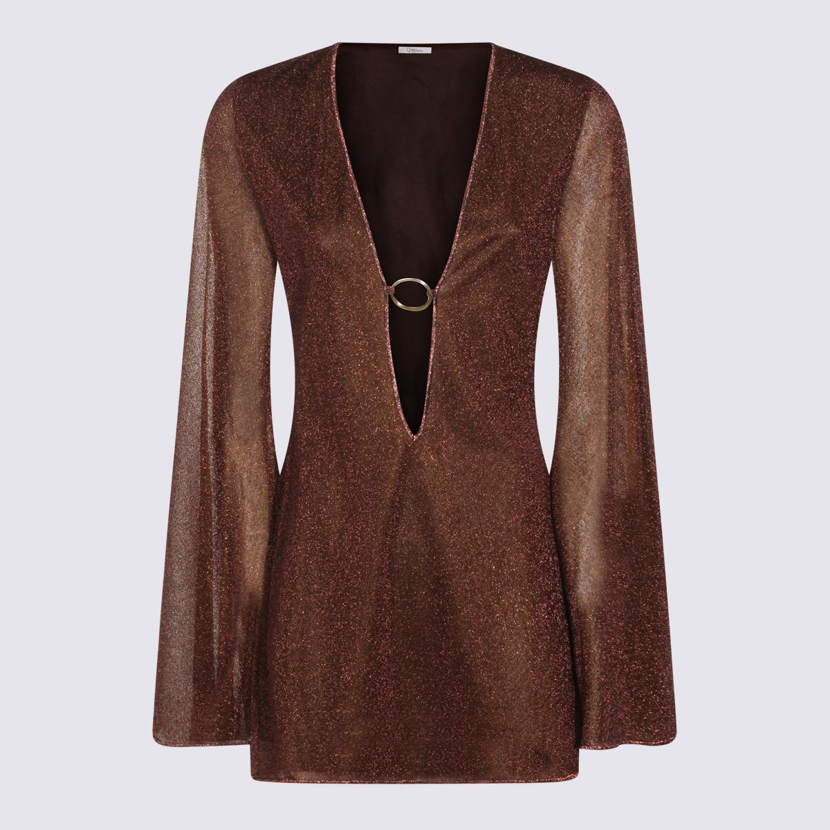 oseree dresses brown _pa metallic - women