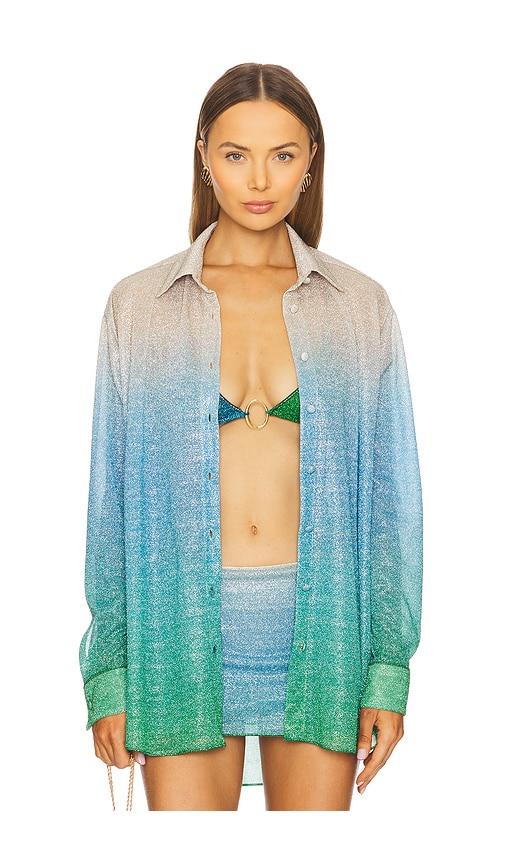 oseree lumiere shade top in green,blue.