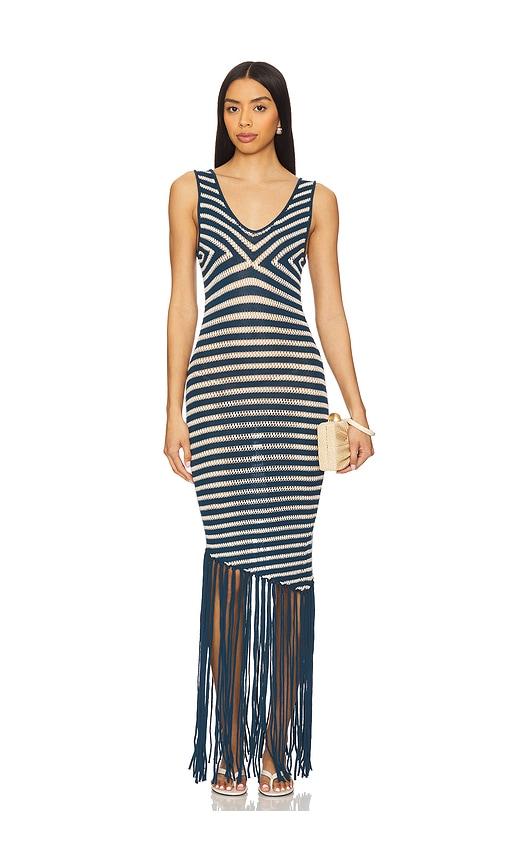 osis studio adria dress in navy.