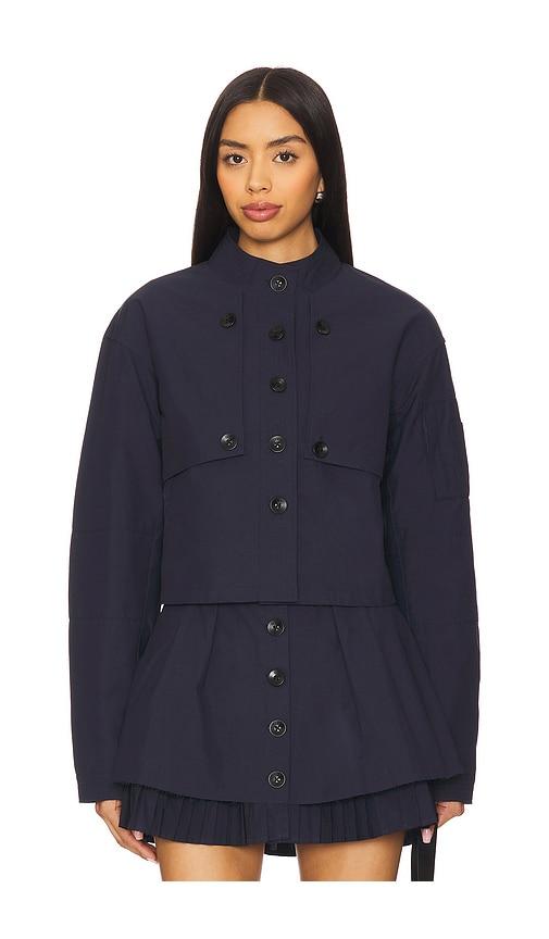 osis studio ayla jacket in navy.