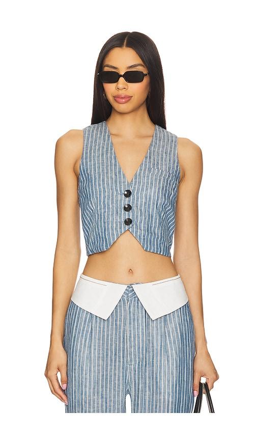 osis studio debbie vest in blue.
