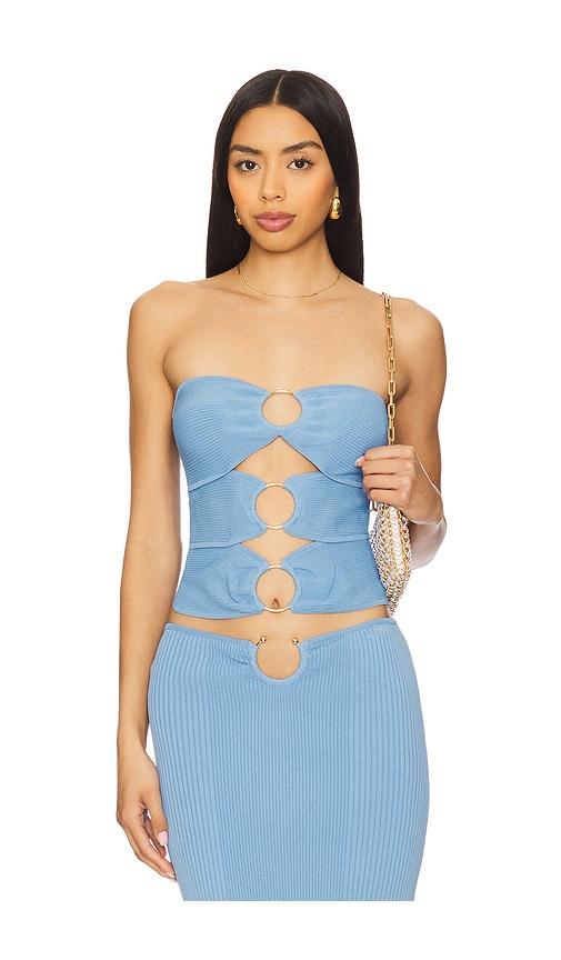 osis studio ivy top in blue.