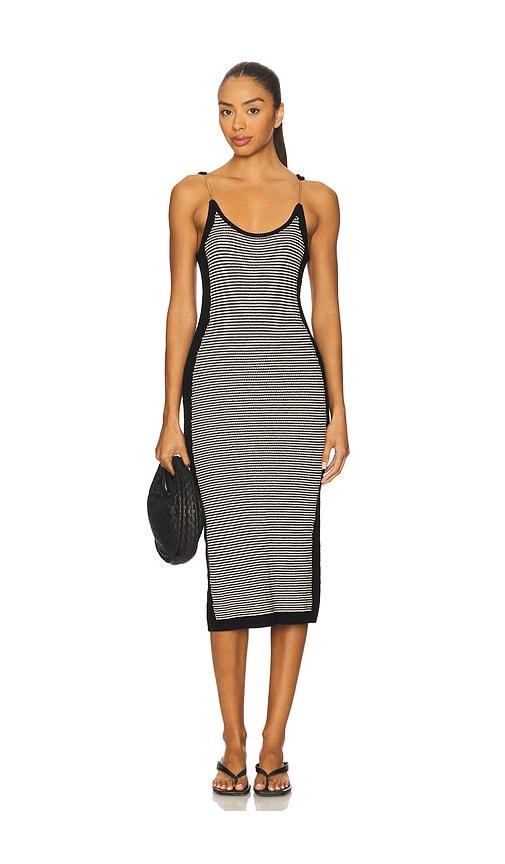 osis studio monica dress in black.