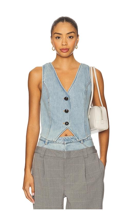 osis studio nana vest in blue.
