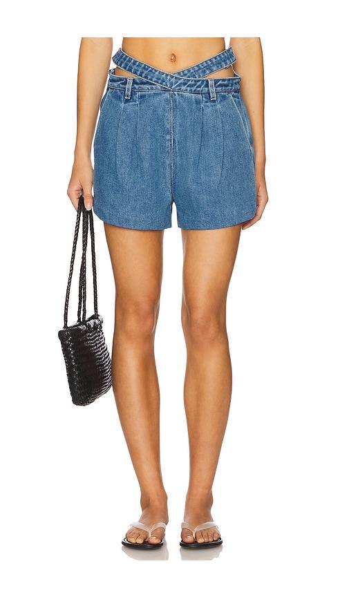 osis studio nara shorts in blue.