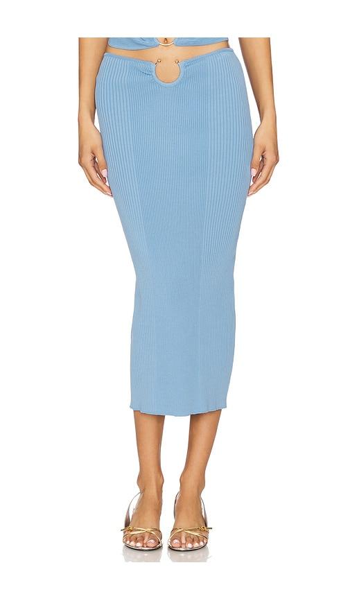 osis studio sonnet skirt in blue.