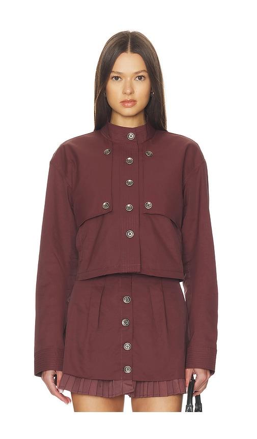 osis studio x revolve ayla jacket in burgundy.