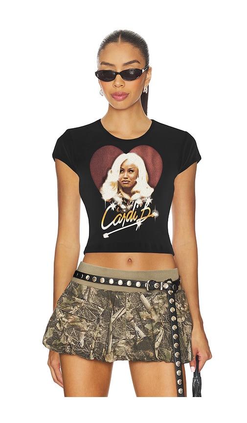 other her cardi b heart tee in black in black.
