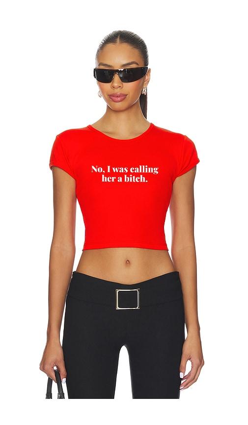 other her cardi b rib tee in red in red.