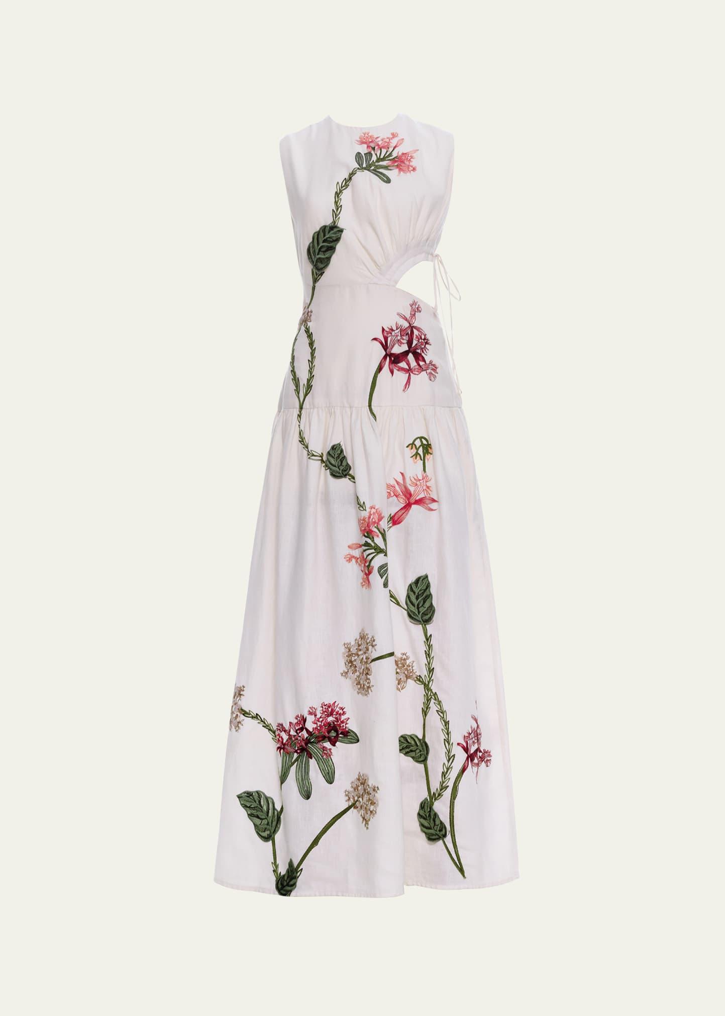 otono orquidea cutout midi dress