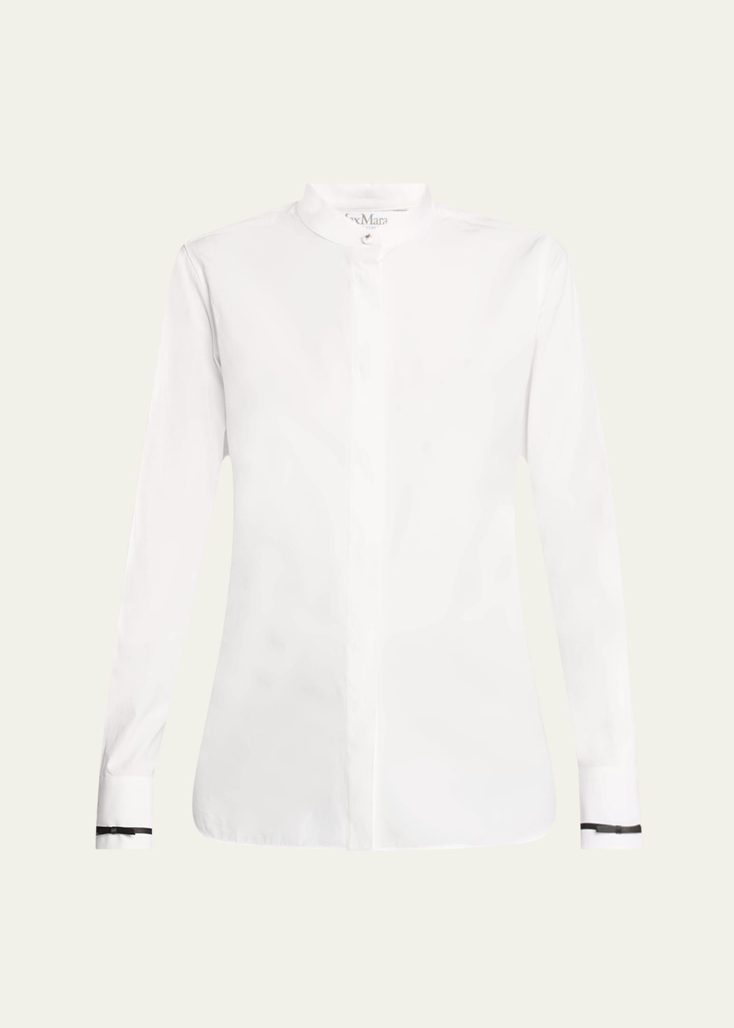 otranto mandarin collar cotton blouse