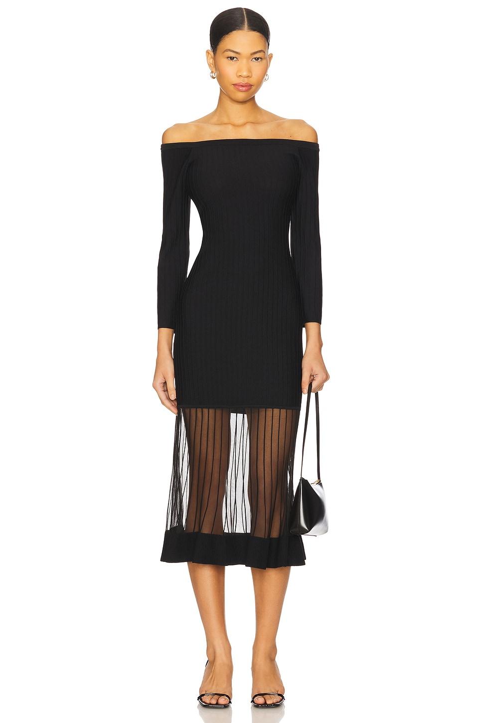 ots sheer knit midi dress