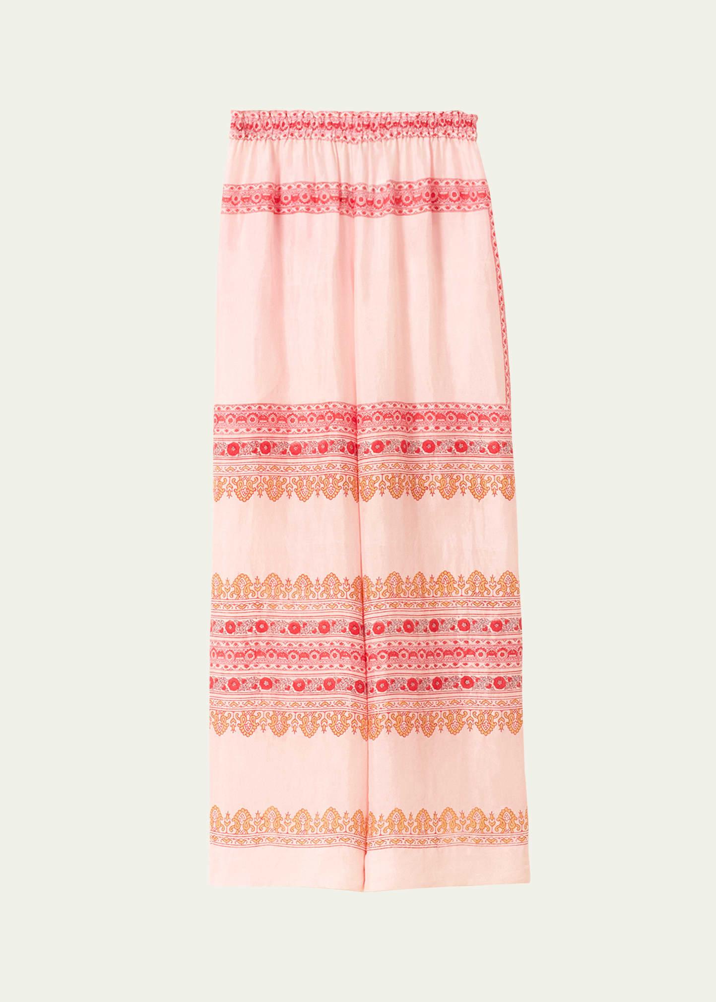 otto blush tile silk pants