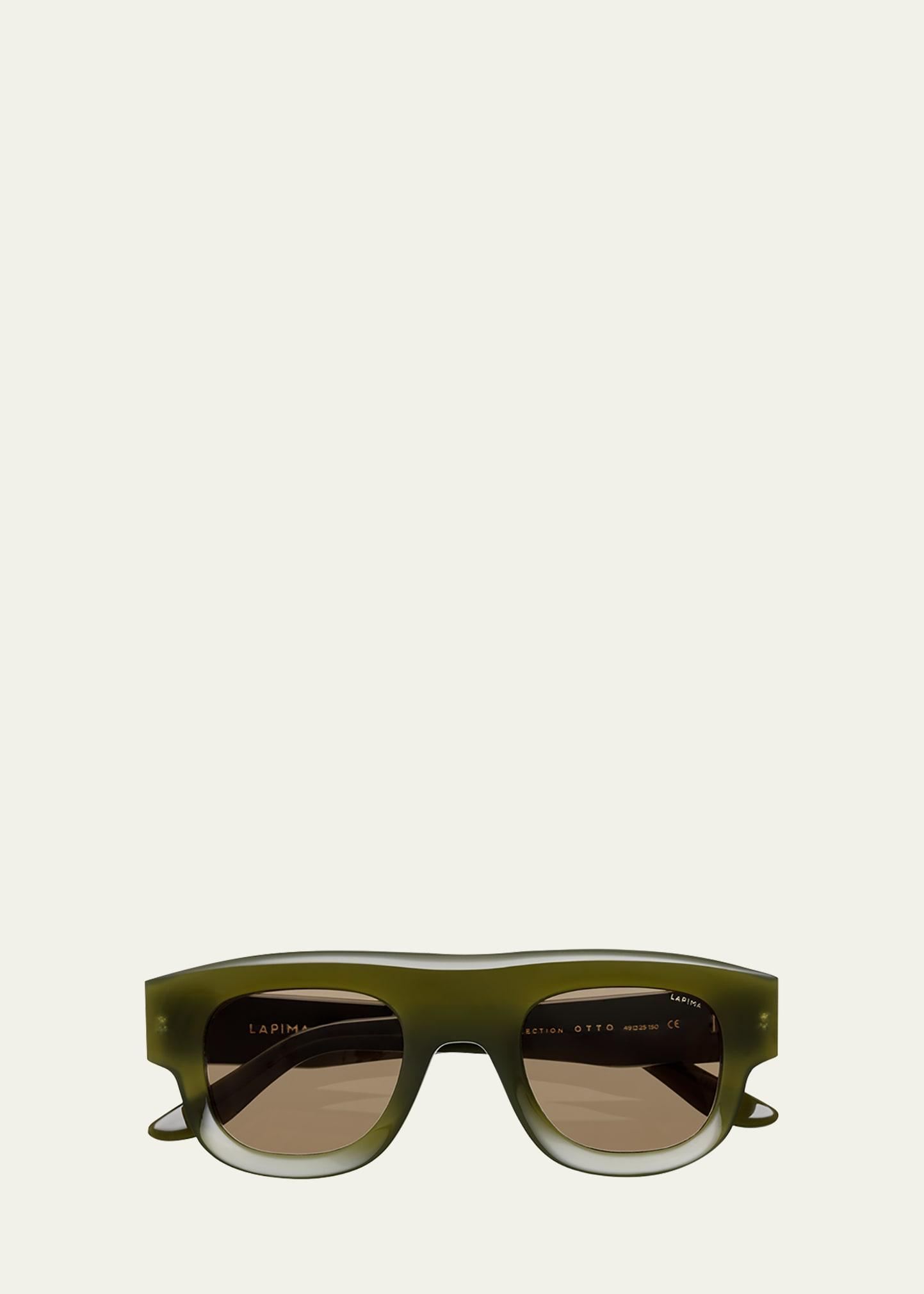 otto olive acetate rectangle sunglasses