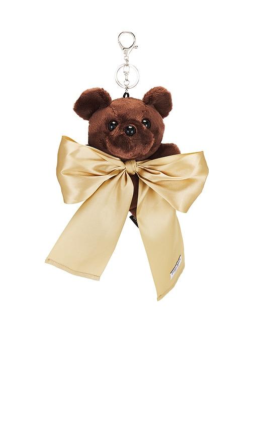 ottolinger bow teddy keychain in brown.