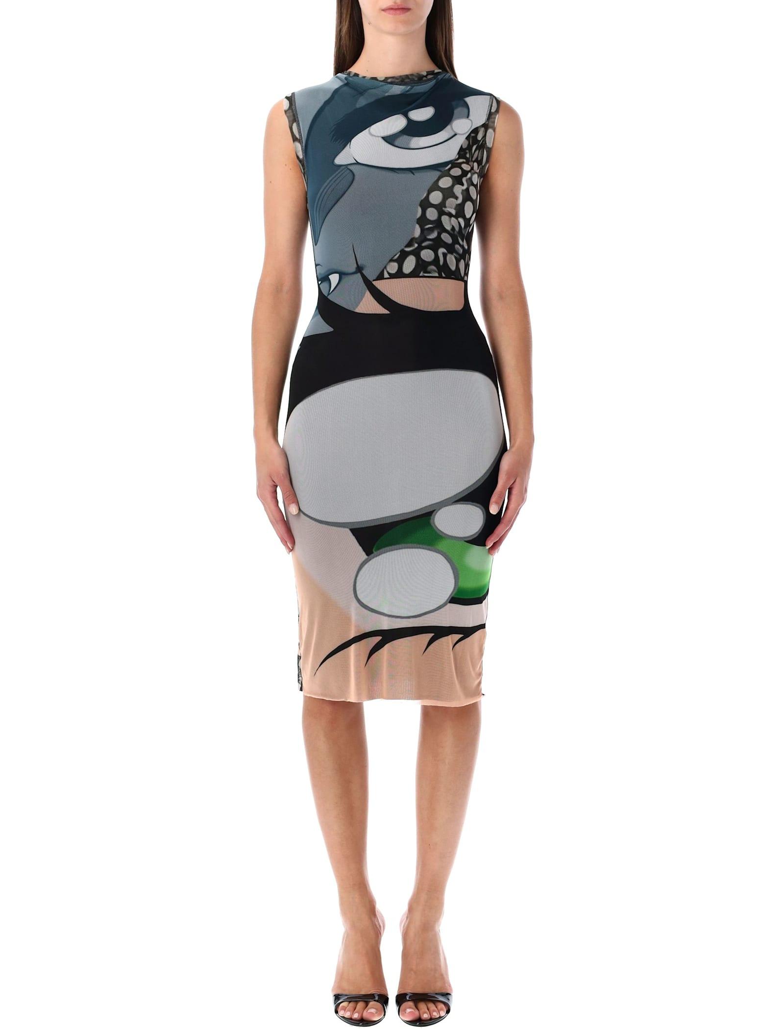 ottolinger julien ceccaldi printed bodycon midi dress