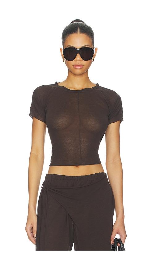 ottolinger linen t-shirt in brown.