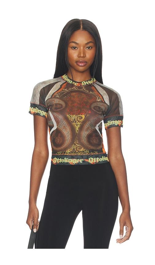 ottolinger mesh t-shirt in olive.