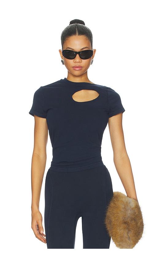 ottolinger padded donut t-shirt in dark navy in navy.