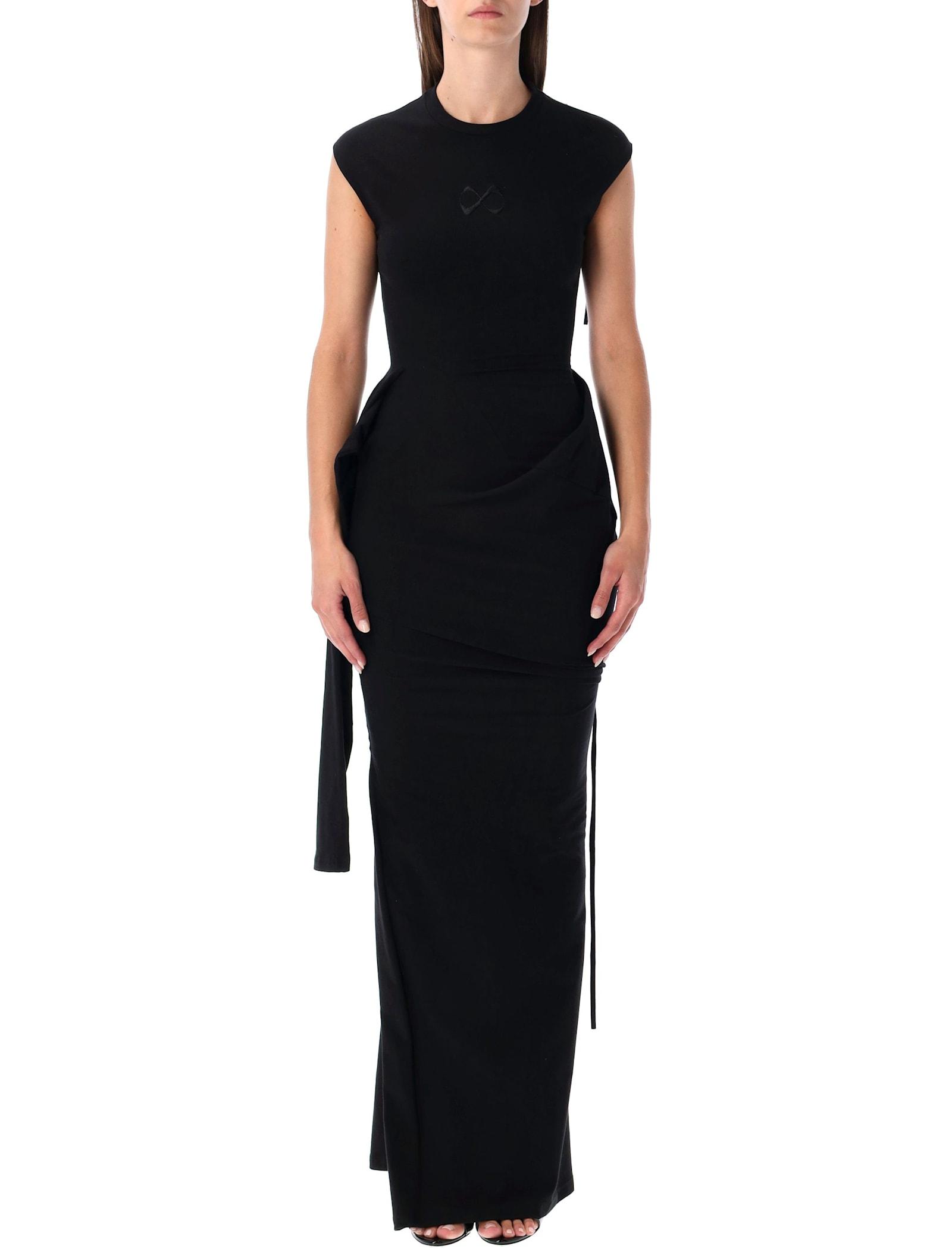 ottolinger sleevy black organic cotton maxi dress