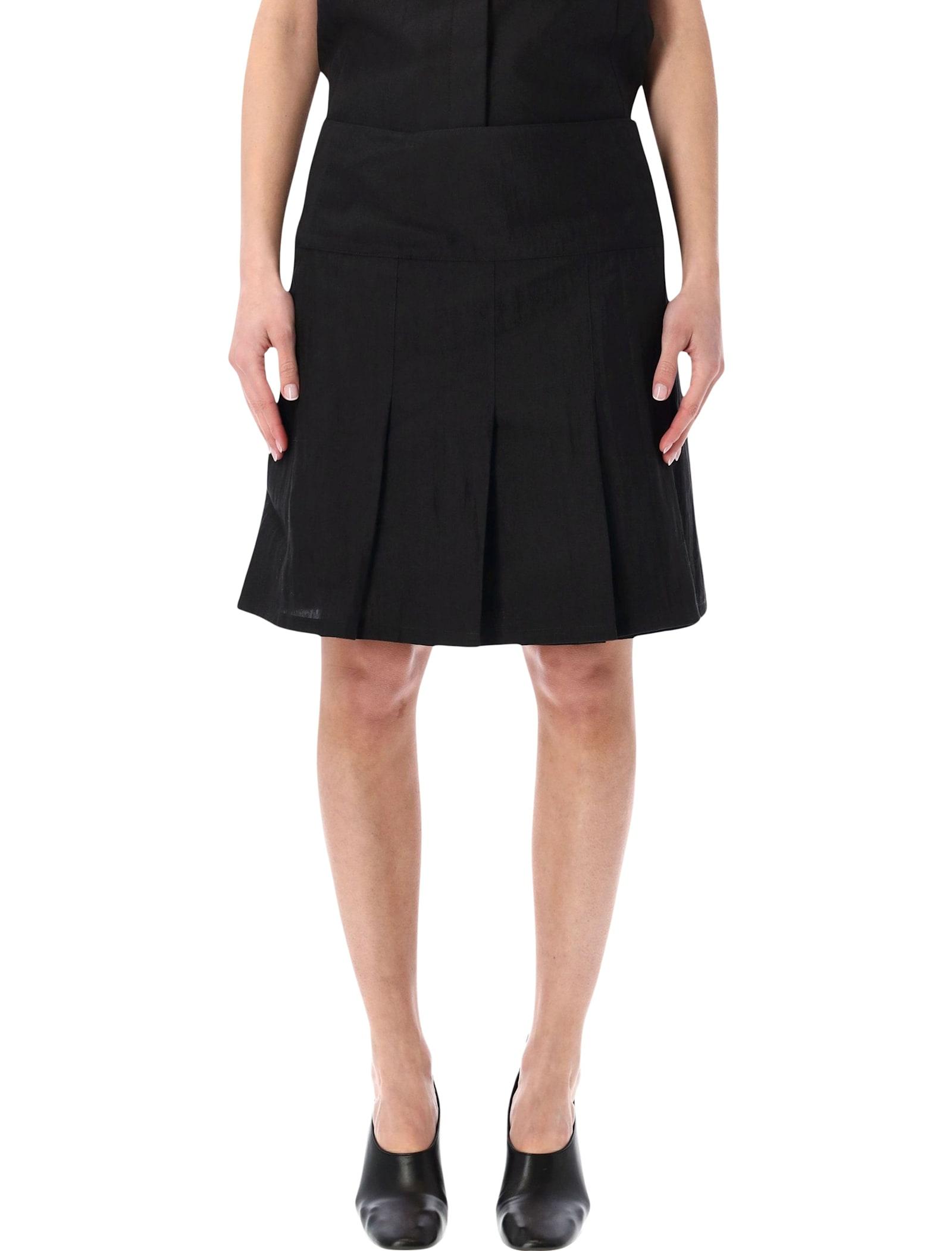 our legacy soot black linen blend girdle skirt