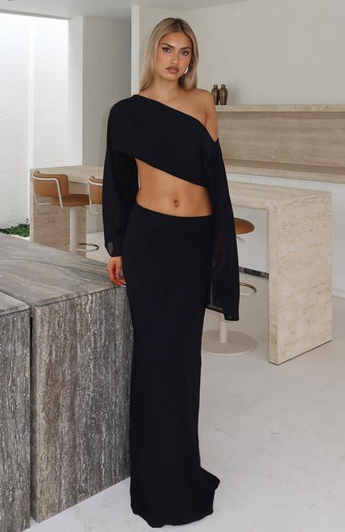 our love maxi skirt black