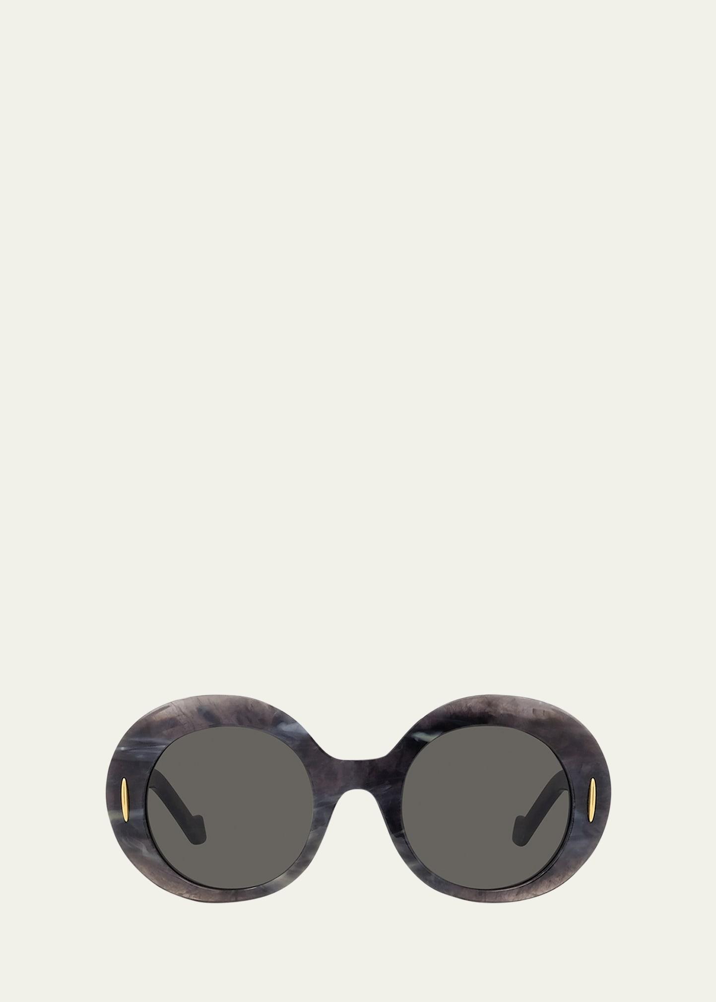 oval acetate sunglasses w/ anagram