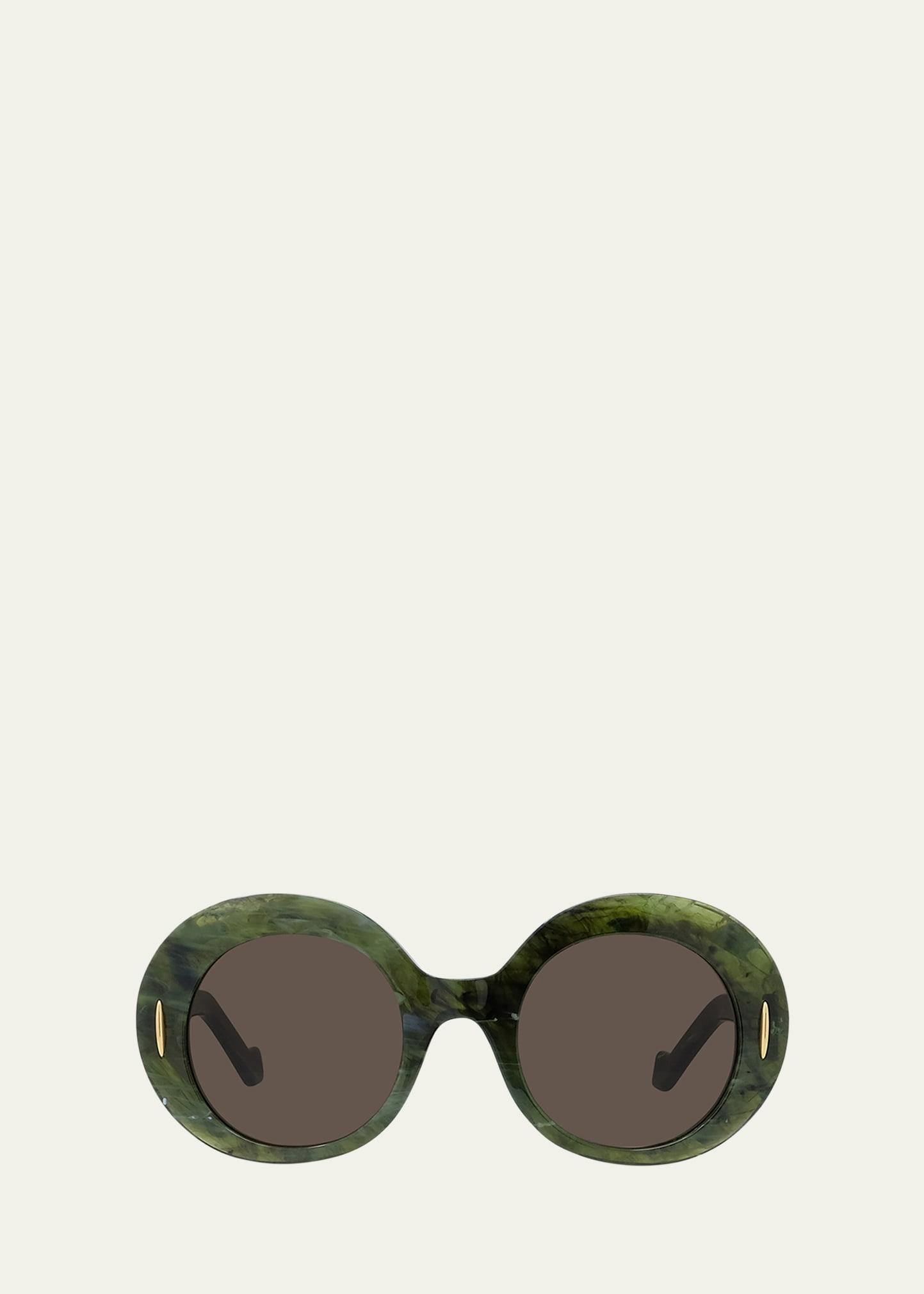 oval acetate sunglasses w/ anagram