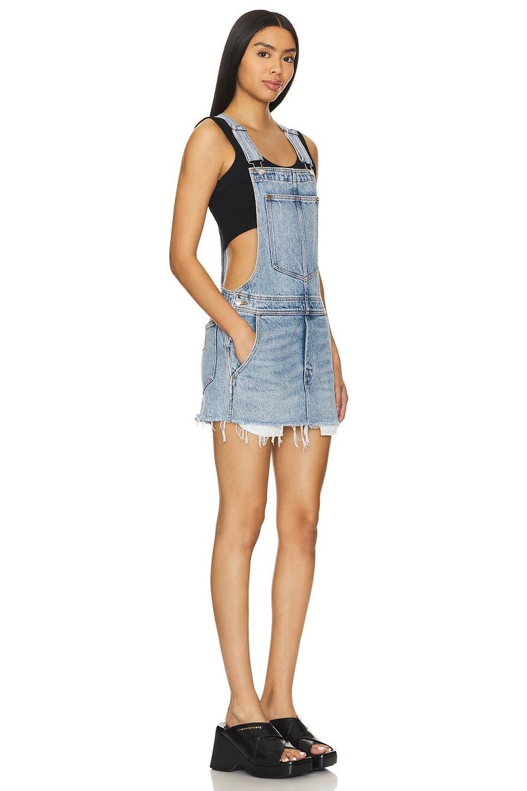 overall mini dress