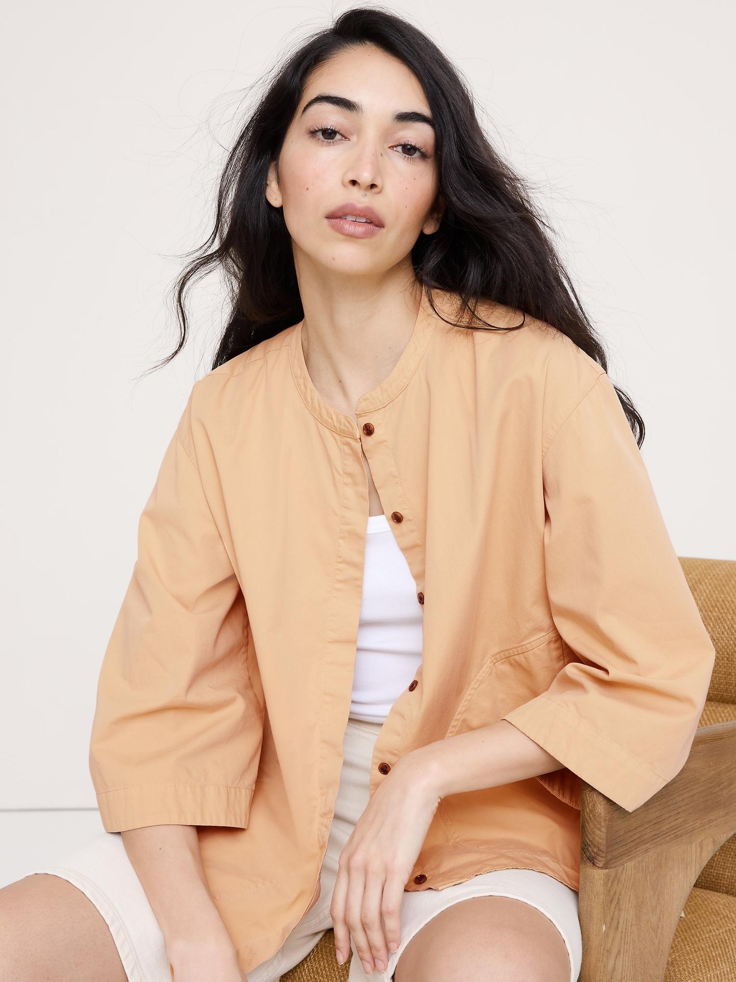 overdye cotton tunic shirt