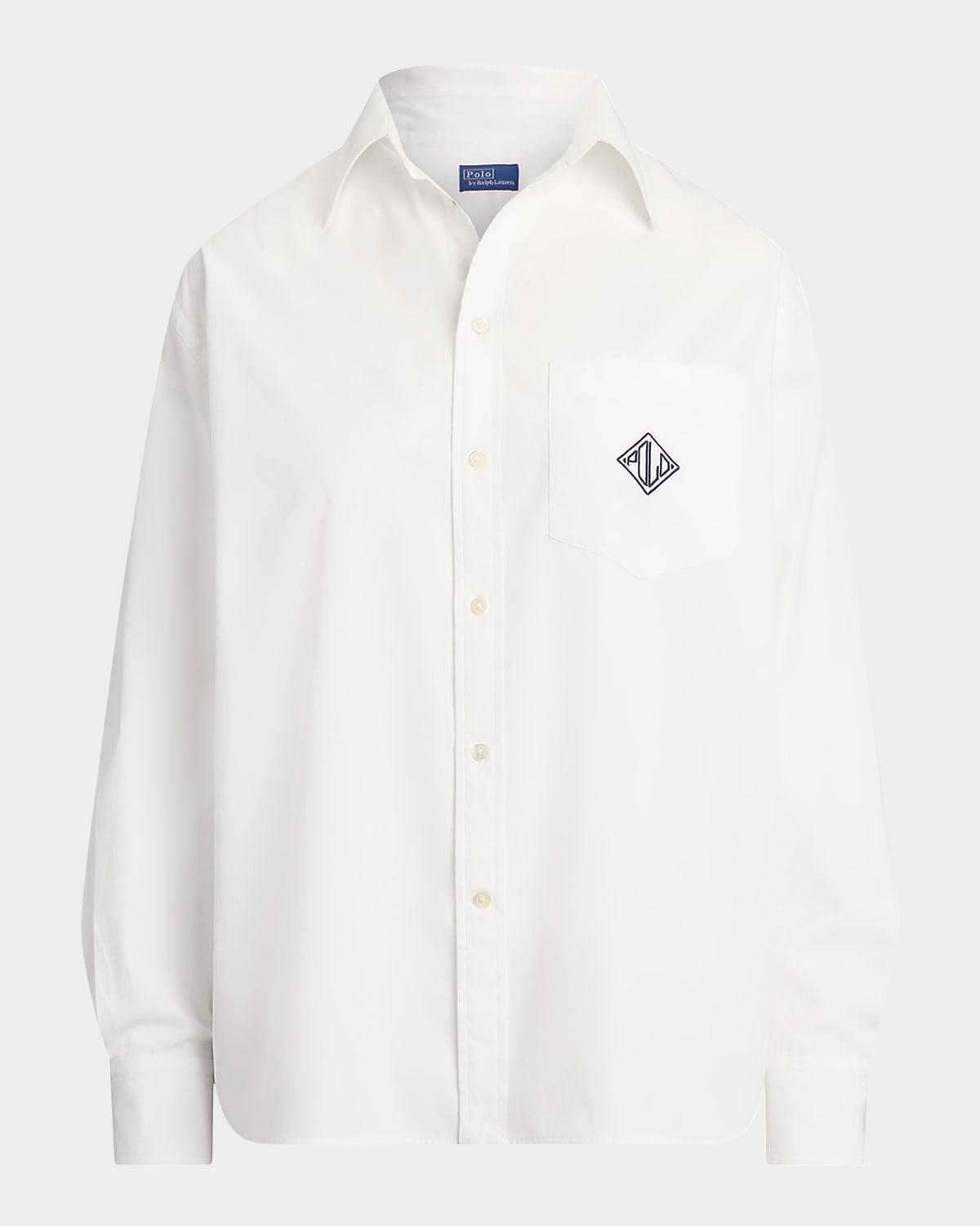 oversize-fit logo cotton shirt