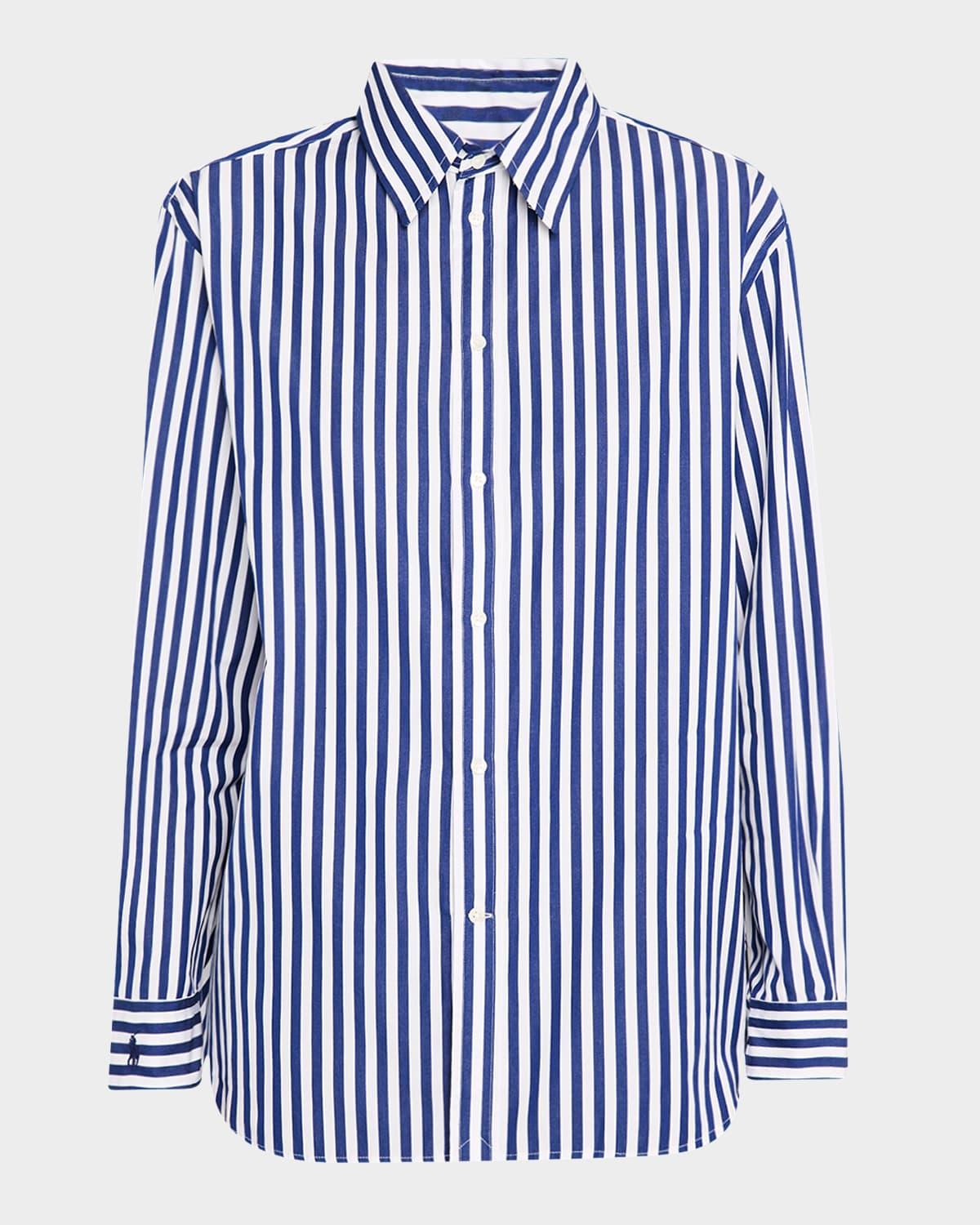 oversize fit striped cotton shirt